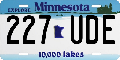 MN license plate 227UDE