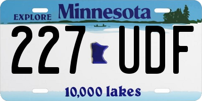 MN license plate 227UDF