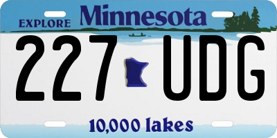 MN license plate 227UDG