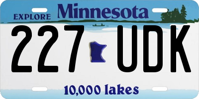 MN license plate 227UDK