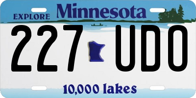 MN license plate 227UDO