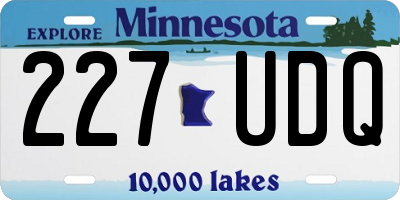 MN license plate 227UDQ