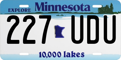 MN license plate 227UDU