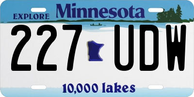 MN license plate 227UDW