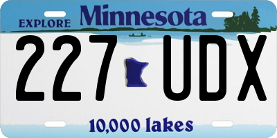 MN license plate 227UDX