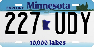 MN license plate 227UDY