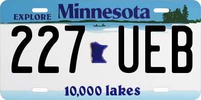 MN license plate 227UEB