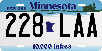 MN license plate 228LAA