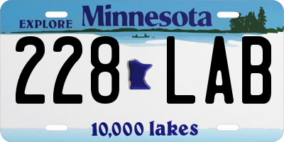 MN license plate 228LAB