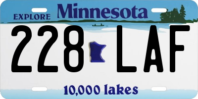 MN license plate 228LAF