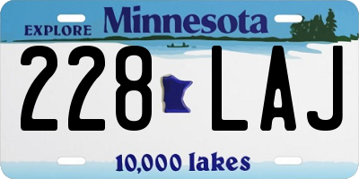 MN license plate 228LAJ