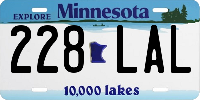 MN license plate 228LAL