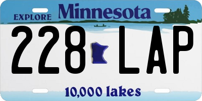 MN license plate 228LAP