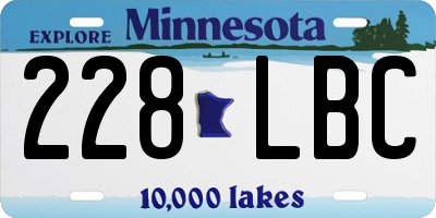 MN license plate 228LBC