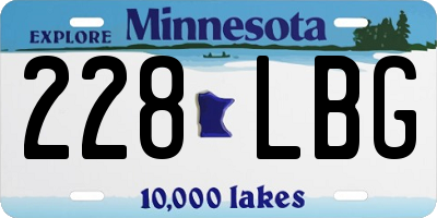 MN license plate 228LBG