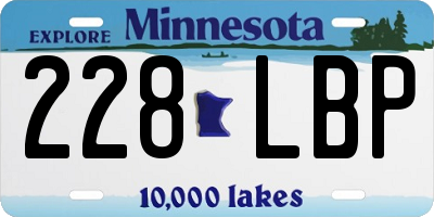 MN license plate 228LBP