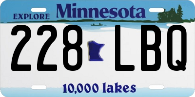MN license plate 228LBQ