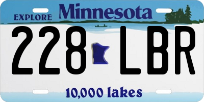 MN license plate 228LBR
