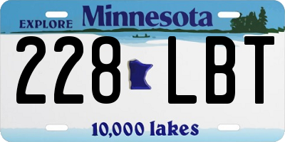 MN license plate 228LBT