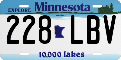 MN license plate 228LBV
