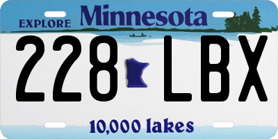 MN license plate 228LBX
