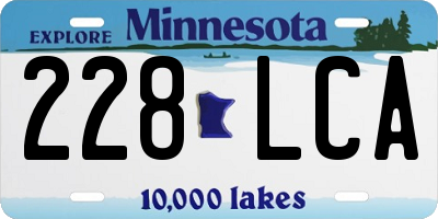 MN license plate 228LCA