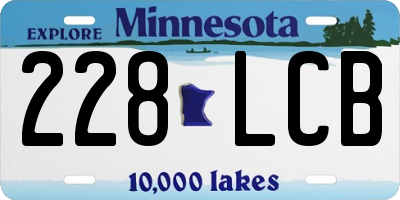 MN license plate 228LCB