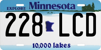 MN license plate 228LCD