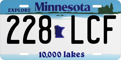 MN license plate 228LCF