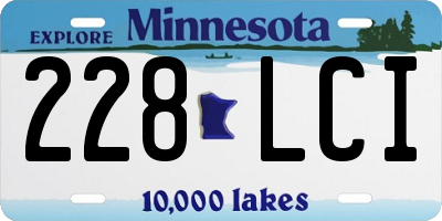 MN license plate 228LCI