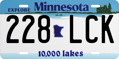 MN license plate 228LCK