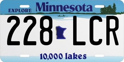 MN license plate 228LCR