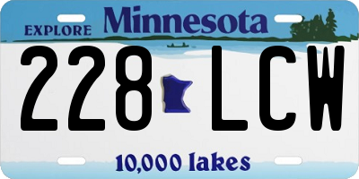 MN license plate 228LCW