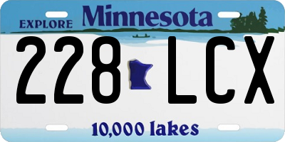 MN license plate 228LCX