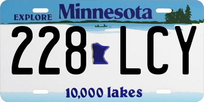MN license plate 228LCY