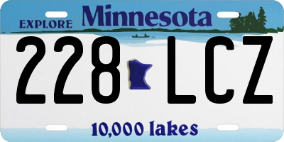 MN license plate 228LCZ