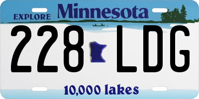 MN license plate 228LDG