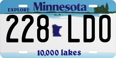 MN license plate 228LDO