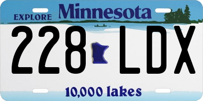 MN license plate 228LDX