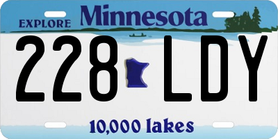 MN license plate 228LDY