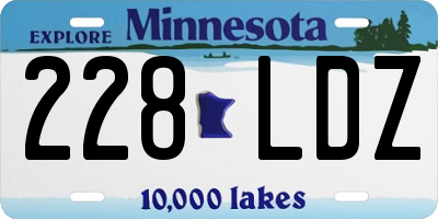 MN license plate 228LDZ