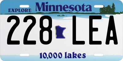 MN license plate 228LEA