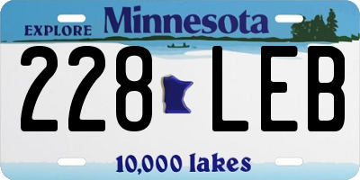 MN license plate 228LEB