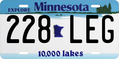 MN license plate 228LEG