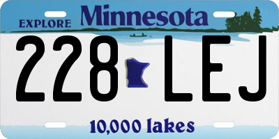 MN license plate 228LEJ