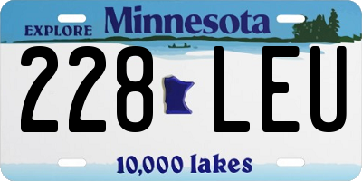 MN license plate 228LEU