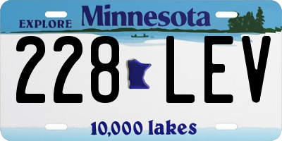 MN license plate 228LEV