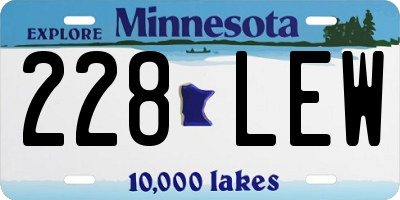 MN license plate 228LEW