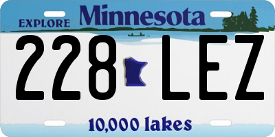 MN license plate 228LEZ