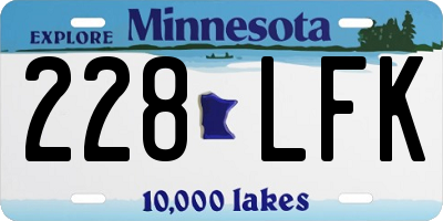 MN license plate 228LFK